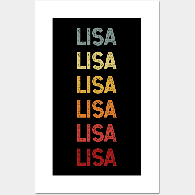 Lisa Name Vintage Retro Gift Called Lisa Wall Art by CoolDesignsDz